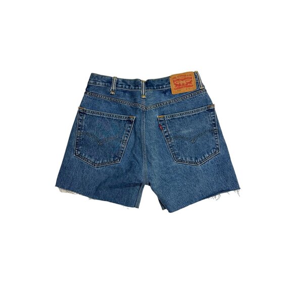 Levis Vintage 550 Woman Size 4 High-Waisted  Denim Shorts  Frayed Hem - Picture 3 of 10